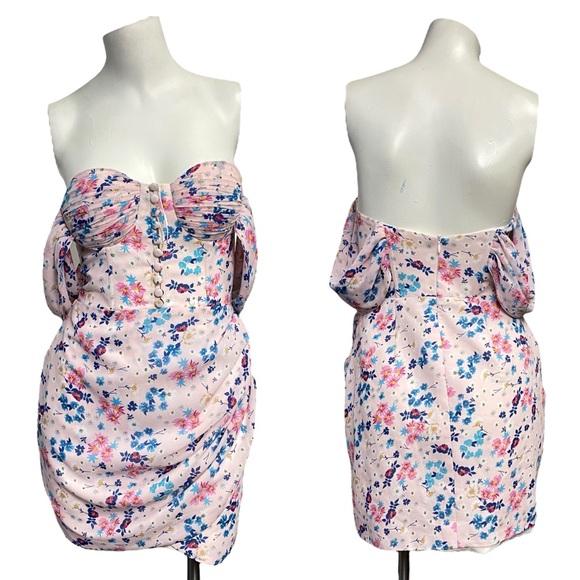 Adierlina off shoulder Pink Blue Coquette corset Small Mini Micro party dress - Picture 2 of 9